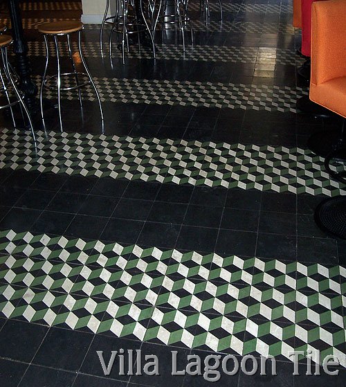Classic tile in modern restaurant-bar