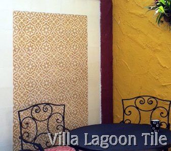 Cement tiles on a wall
