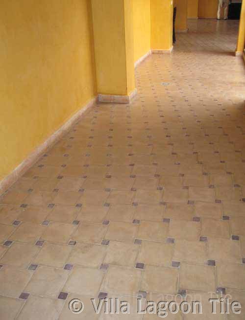 Cement tile gas station floor in North Africa