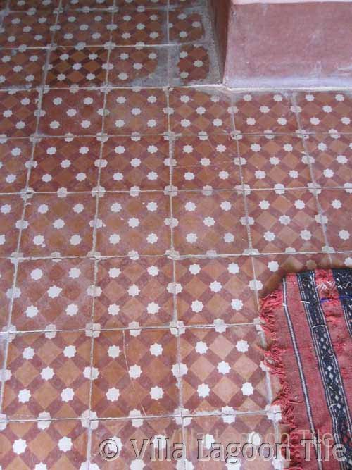 Hand made cement tile in Morocco