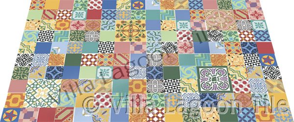 Patchwork floor tile designs