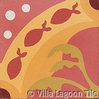Fish tile in Coral