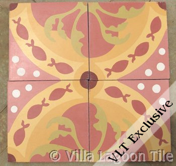 Cement Tile in Terra Cotta Colors