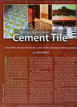 Tile Dealer Magazine Cement Tile  Cover
