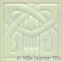greenish ivory glazed relief ceramic tile