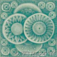 blue gray glazed ceramic antique tile