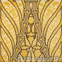 art deco pattern gold glazed tile