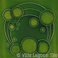 Deep rich green glazed ceramic tile