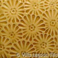 Golden daisy glazed ceramic tile