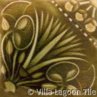 greenish brown glazed tile, olive green