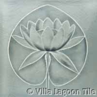 lily pad relief ceramic tile 