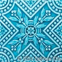 Aqua crackle glazed ceramic relief tile