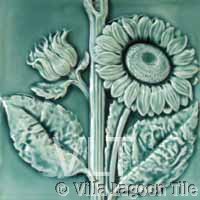 Sunflower relief tile