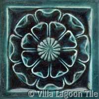 Deep teal green glazed ceramic tile for fireplaces and backsplashes