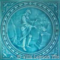 floral pictorial figure tile