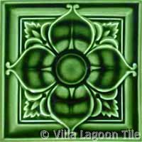 Green glazed historic tile