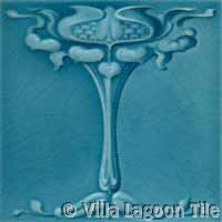 vintage art nouveau glazed tile