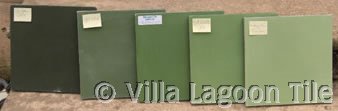 Solid color cement tile in greens