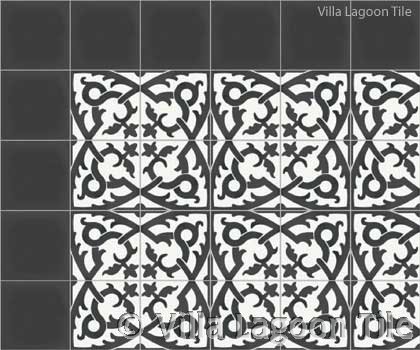 Black and white cement tile pattern