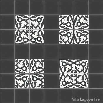 Layout designs for cement tiles
