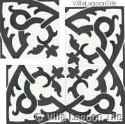 Black and white cement tile