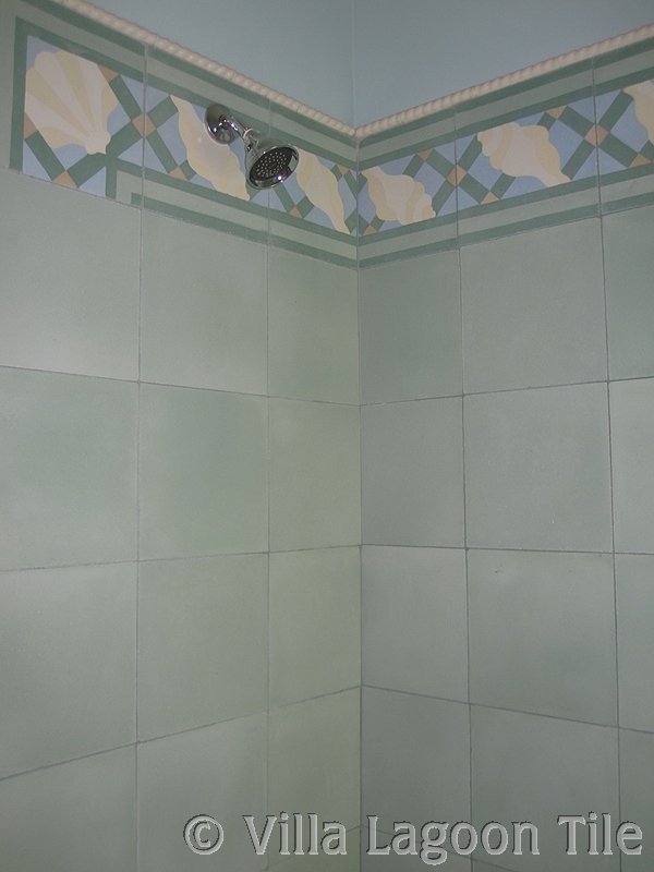 Cement tile bathroom shower photos