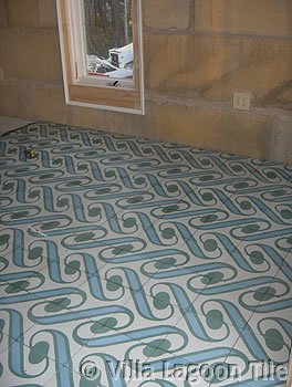 Installing Surf Agua cement tile in waterfront home
