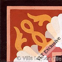 sea shell designed floor tile in coral
