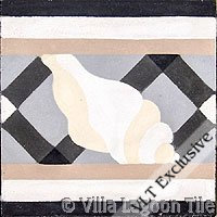 trellis shell border cement tile in antique tile