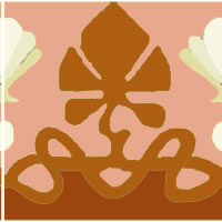 art nouveau border tile in russet