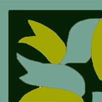 Ribbon border tile in caribbean colors