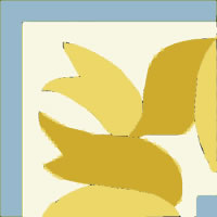 ribbon border tile in gold