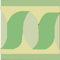 ribbon border tile in frosted green color