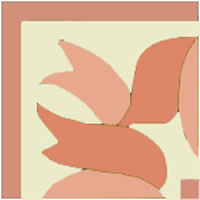 ribbon border tile in pink