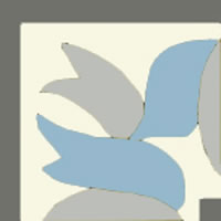 ribbon border tile in cool blue and gray