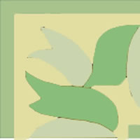 ribbon corner border tile in green frost