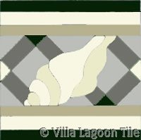 Trellis Sea Shell Border in Antique Colors