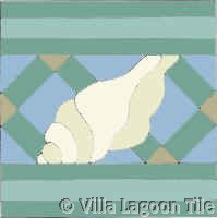 trellis sea shell border tile