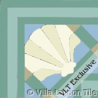 Trellis Sea Shell Tile Border Corner