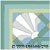 Trellis Shell Corner Azul Tile