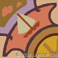 Sailboat Tile in Sunset Colors