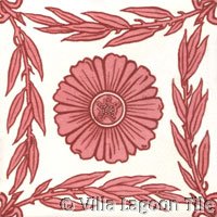 Transferware tile garland design