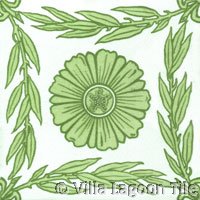 Floral transfer ware tile designs