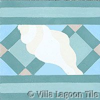 Trellis Shell Coment Tile Border