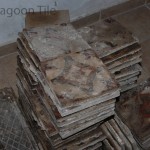stacks of reclaimed encaustic tile