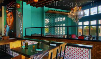 Gypsy Kitchen in Atlanta, with "Circulos" cement tile from Villa Lagoon Tile