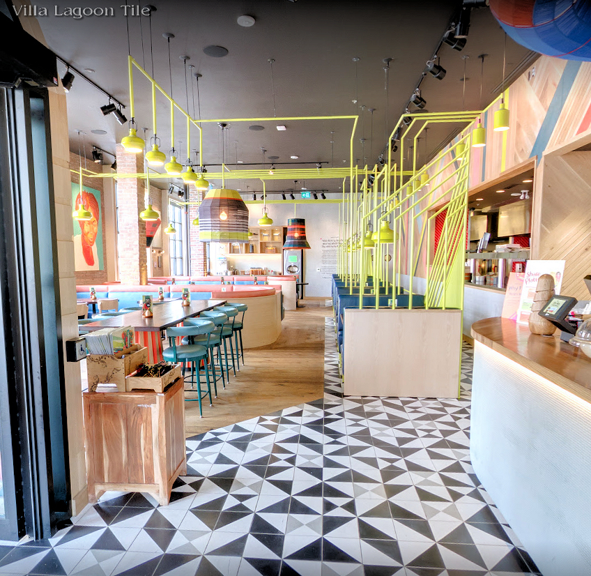 "Man Overboard" and "Tugboat" Cement Tile at Nando's in Danforth, Toronto