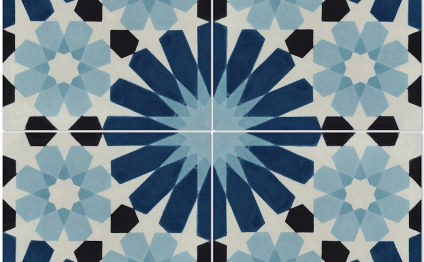 Tangier Blues Tile Vibrant Patterns, Blended with Cool Tones, Create a Distinguishing Moroccan-Inspired Look and Feel
