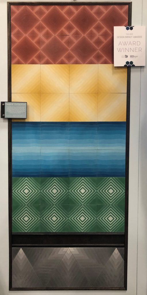 Villa Lagoon Tile's Ombré Collection on display with the ASID Design Impact Awards, at HD Expo 2019.