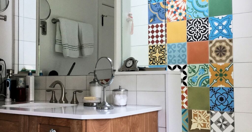 Using Cement Tiles for an Eye-Catching Bathroom Feature
